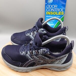 ASICS Shoes Womens 7 Navy Blue Gel Venture 8 Trail Running 1012B313 Flaws